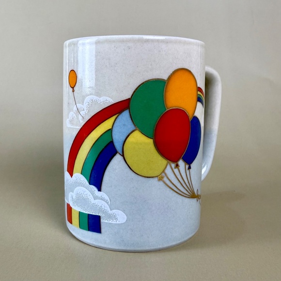 Vintage Otagiri Rainbow & Balloons Stoneware Mug | Made in Japan | 1980s - Picture 4 of 8